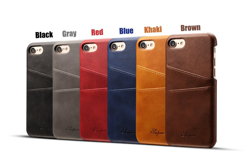 Leather iPhone Case with Card Slot for iPhone 6 - 12