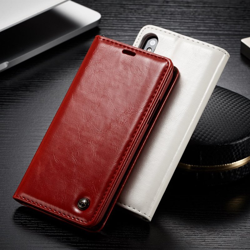 Luxury Waxy Leather iPhone X Wallet Case